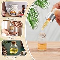 Vista 27 de 100 mini botellas de vidrio con gotero de aceite a granel, botellas vacías pequeñas esenciales transparentes, recipientes de muestra, frascos