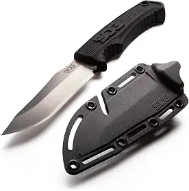 SOG Faca de sobrevivência com bainha – Faca de campo com lâmina fixa de 10 cm e faca tática de Bushcraft com lâmina de faca de caça completa (FK1001-CP)