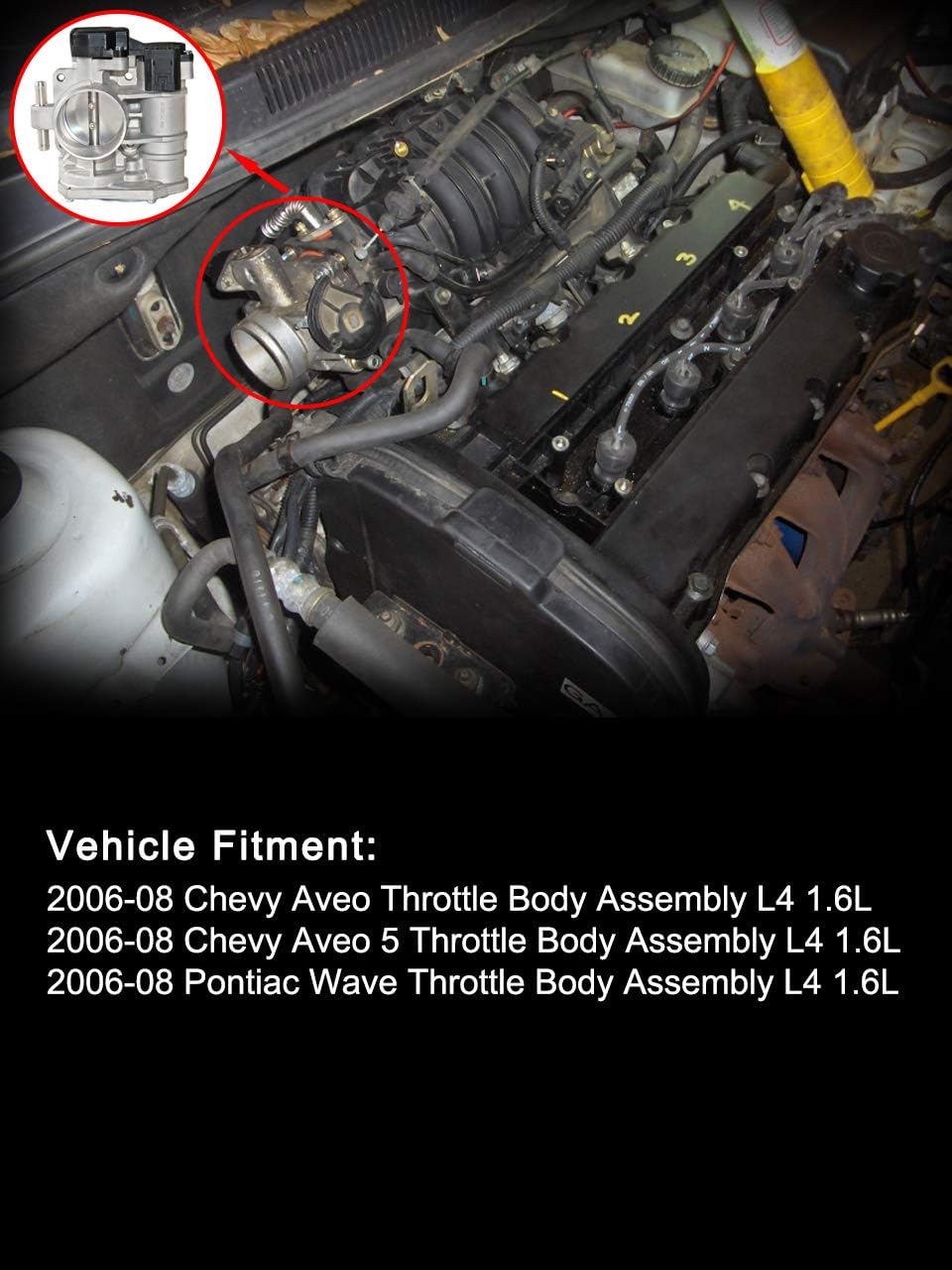 25181982 Throttle Body Assembly for Chevy Aveo Aveo5 Pontiac Wave 2006 2007 2008 L4 1.6L
