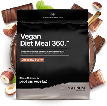 Protein Works - Vegan Diet Meal Replacement Extreme, 200 Calorie Meal, Up to 25g Protein, Plant Based, 8 Meals, Chocolate Bueno, 500g