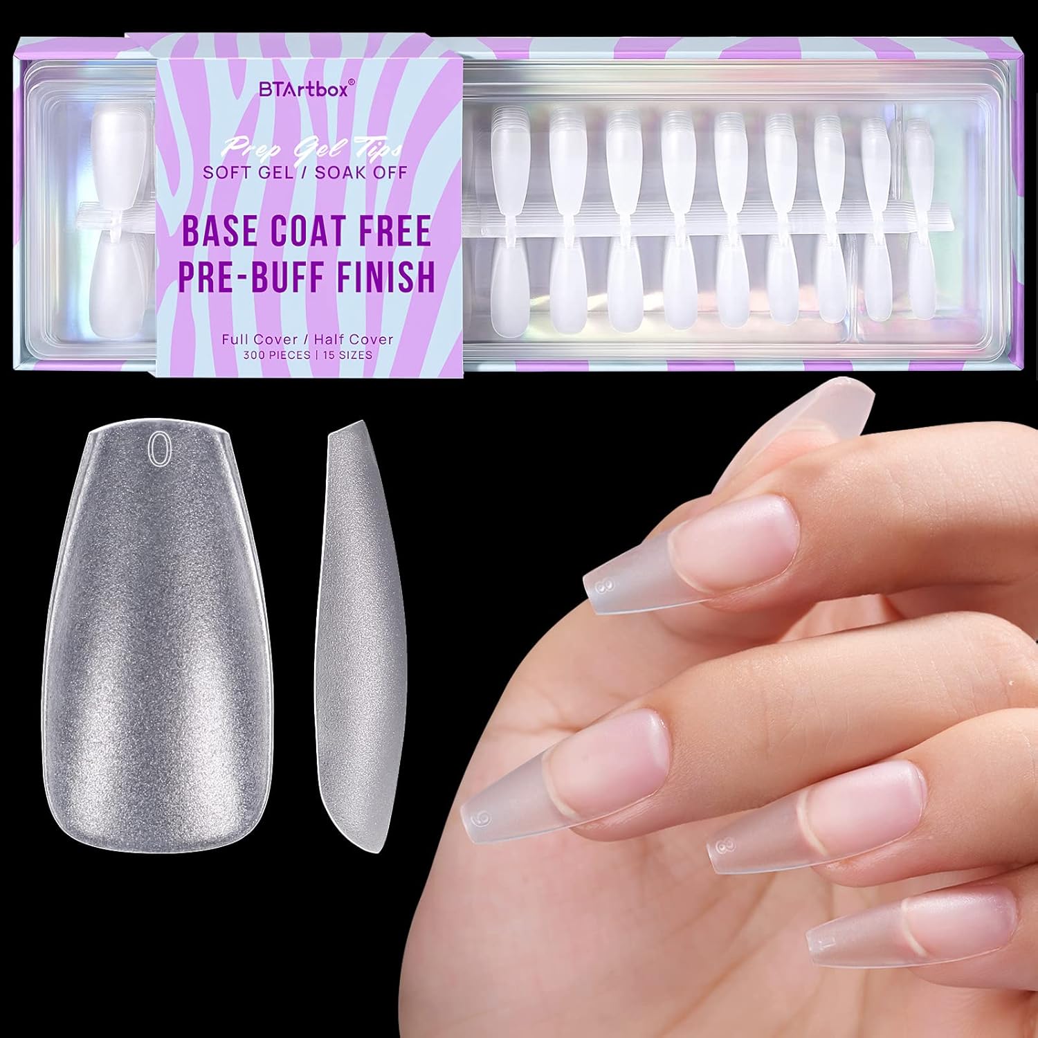 Buy Natural Acrylic Nail Tips French Nail Tip BTArtbox 500pcs Fake Nails Half Cover False Nail