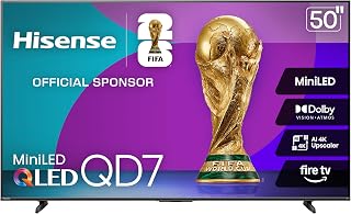 Hisense 50-Inch QD7 Series Mini-LED QLED 4K Fire TV (50QD7QF, 2025) - Dolby Vision, Atmos, Game Mode Plus, Alexa