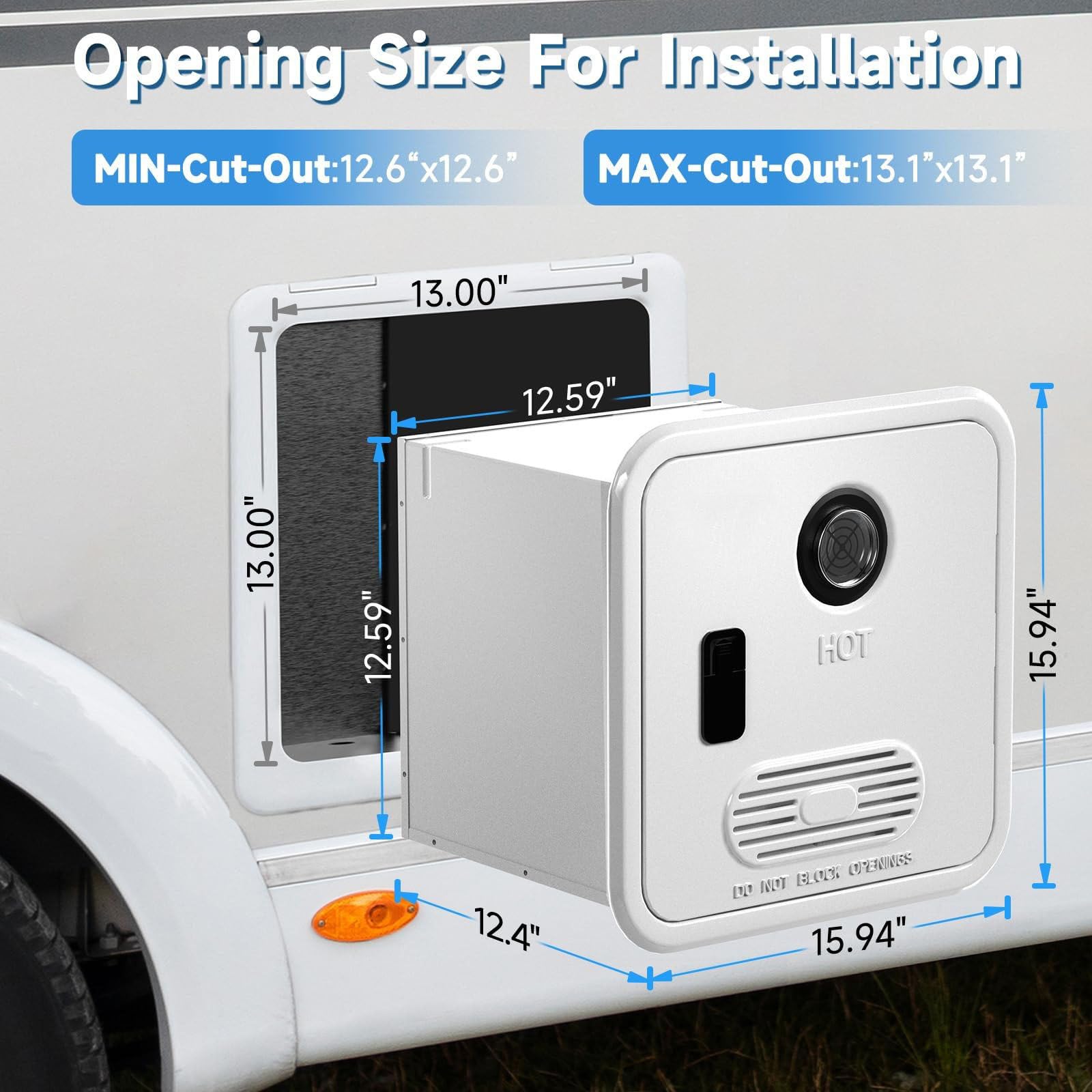 Scaldabagno Istantaneo a Propano da 16,1 kW per Camper White