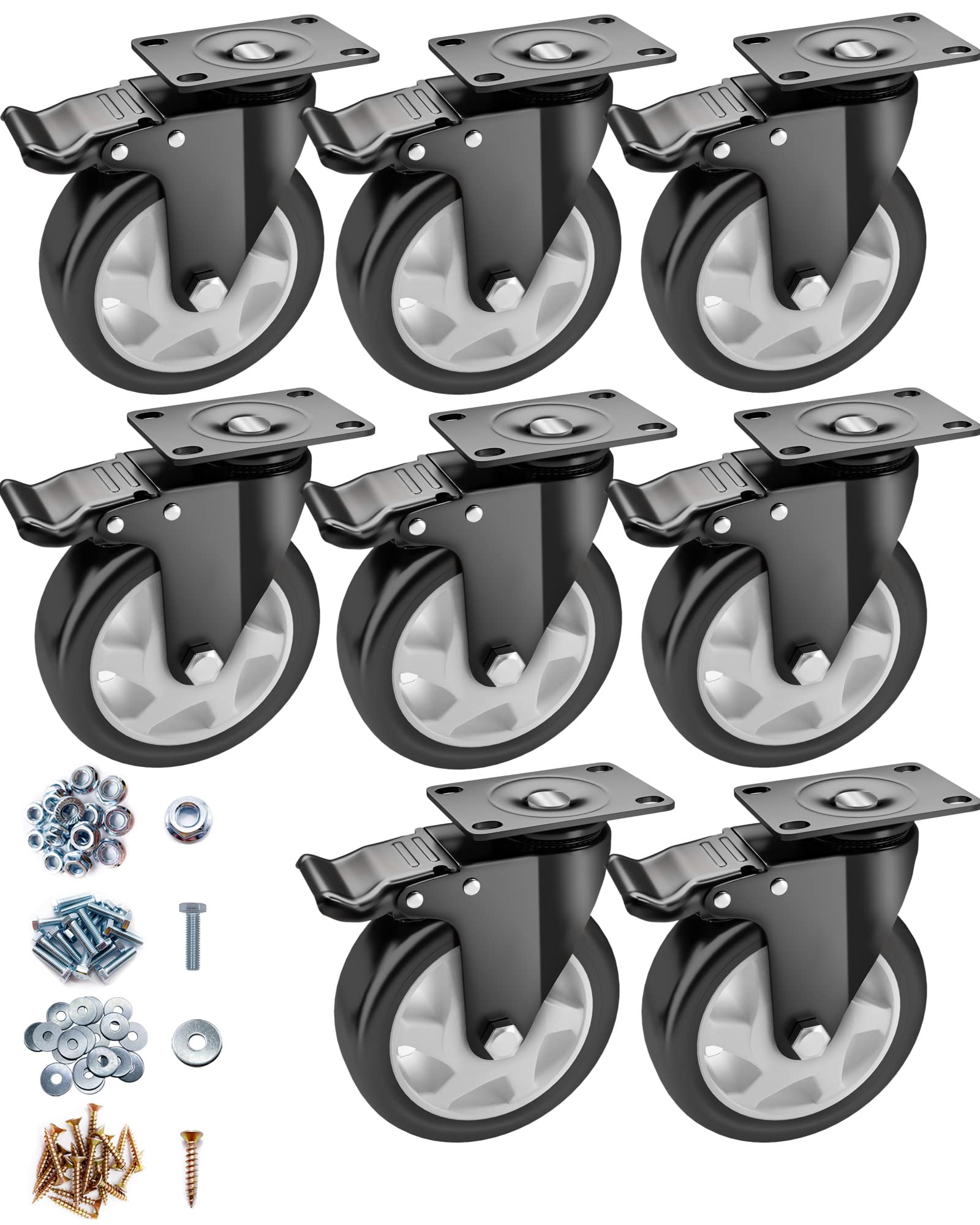 Heavy Duty 4" Caster Wheels - Set of 4 -11