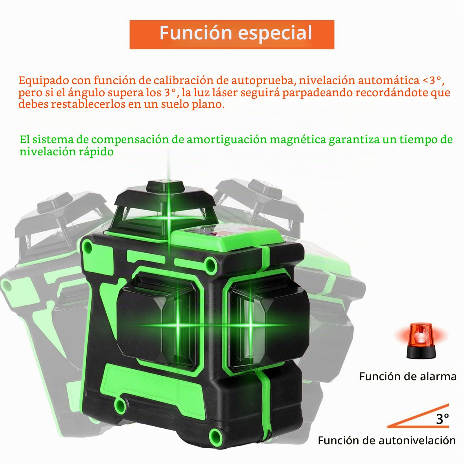 Herramienta de nivel láser multifuncional 3D de 12 líneas Líneas horizontales verticales con función de autonivelación