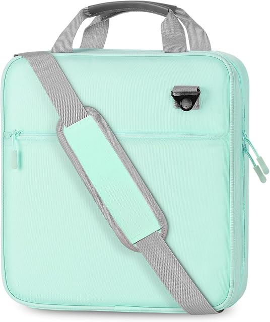 MoKo Bouchon à glissière, 2 1 cm 3 Binder à bague avec fermeture éclair,500 Bouteilles à glissière de capacité avec sangle d'épaule & Poignée, Multi-Pocket Zipper Binder Organisateur pour l'école moyenne, Mint Green