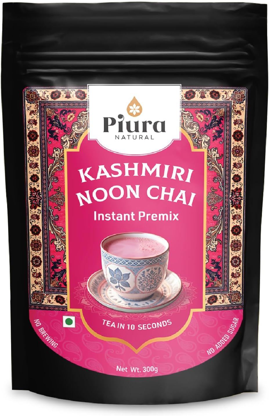 Namaste Chai Noon Chai Kashmiri Tea - 300gm | Pink Tea | Samovar Noon Chai | Sheer Chai | Instant Noon Chai | Kashimiri Noon Chai Premix | Pink Herbal Tea | Kashmiri Pink Tea Powder