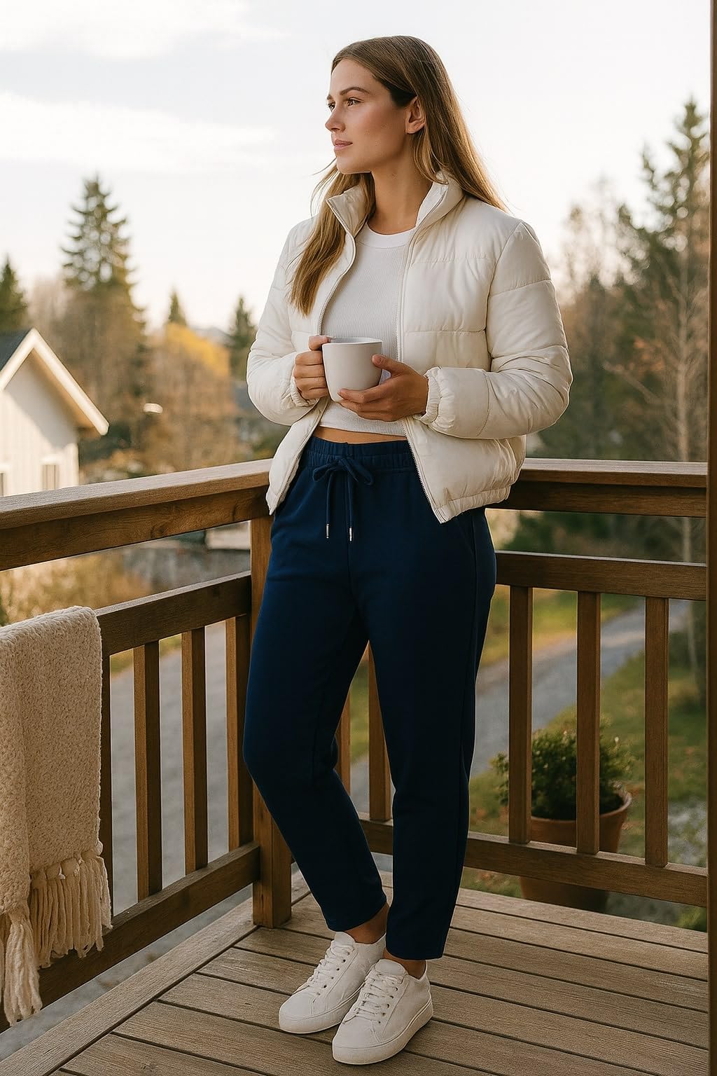 BLINKIN Women’s Fleece Track Pants | Warm Winter Joggers with Pockets | Soft Cosy Sweatpants & Gym Pants for Women (248-Navy Blue,Size_2XL) 4