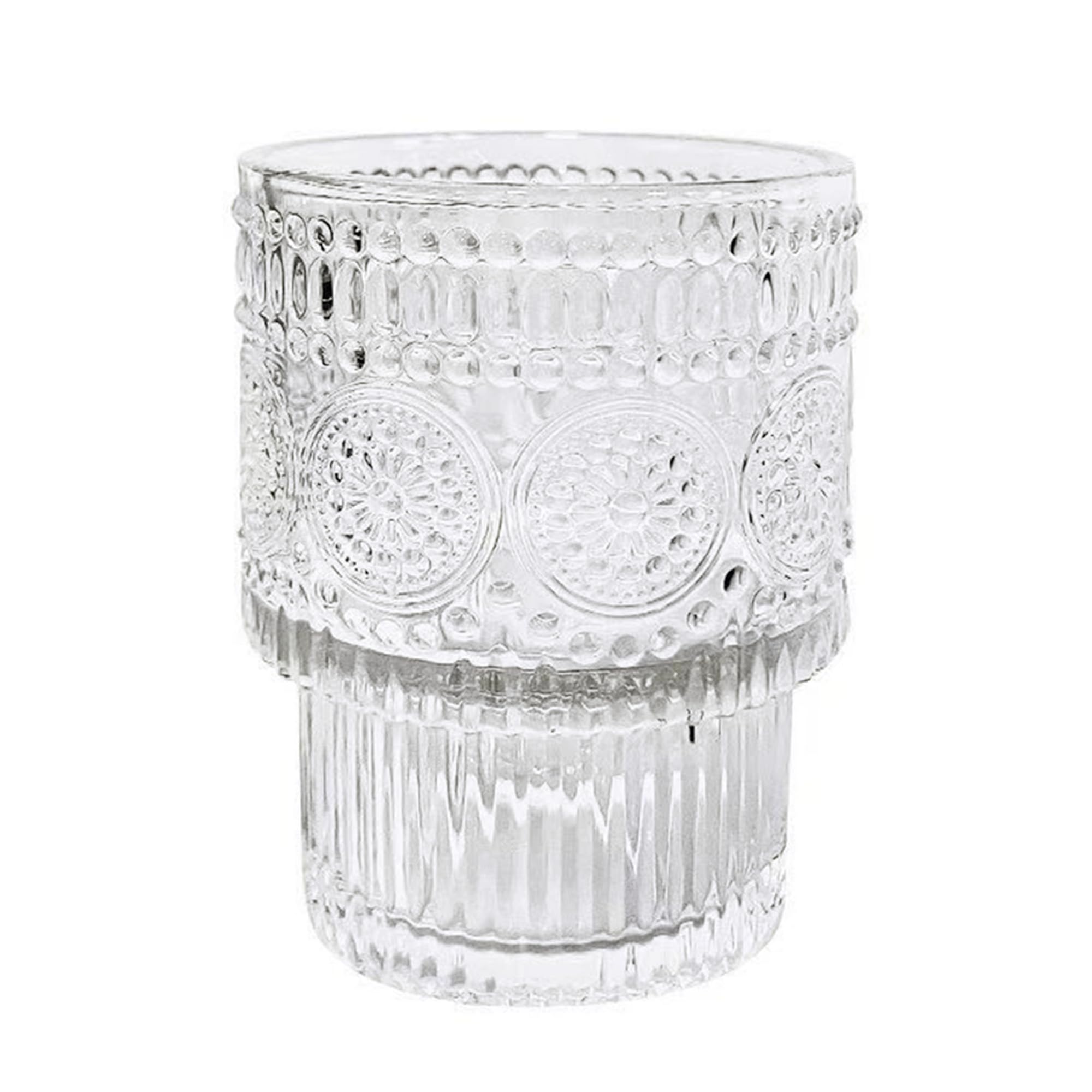 CAZAGA Glass Toothbrush Holders for Bathrooms, 10 oz Clear Stackable Tooth Brushing Dispenser, Tooth Brush Organizer for Vanity Countertop, Toothpaste Storage Stand, Tumbler Cup for Makeup Brushes