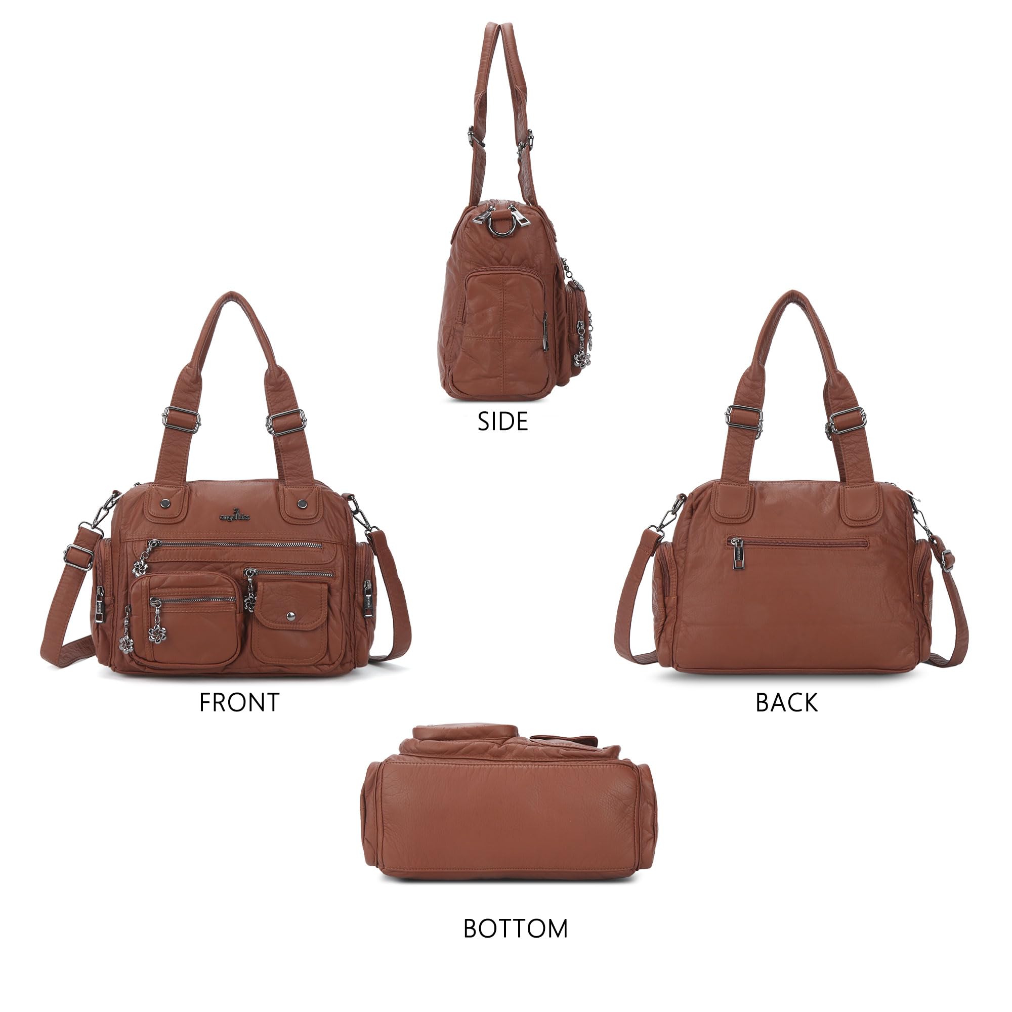 Angel Kiss Bolsos grandes para mujer, con múltiples bolsillos, bolso de mano para mujer, bolso de mano de piel suave