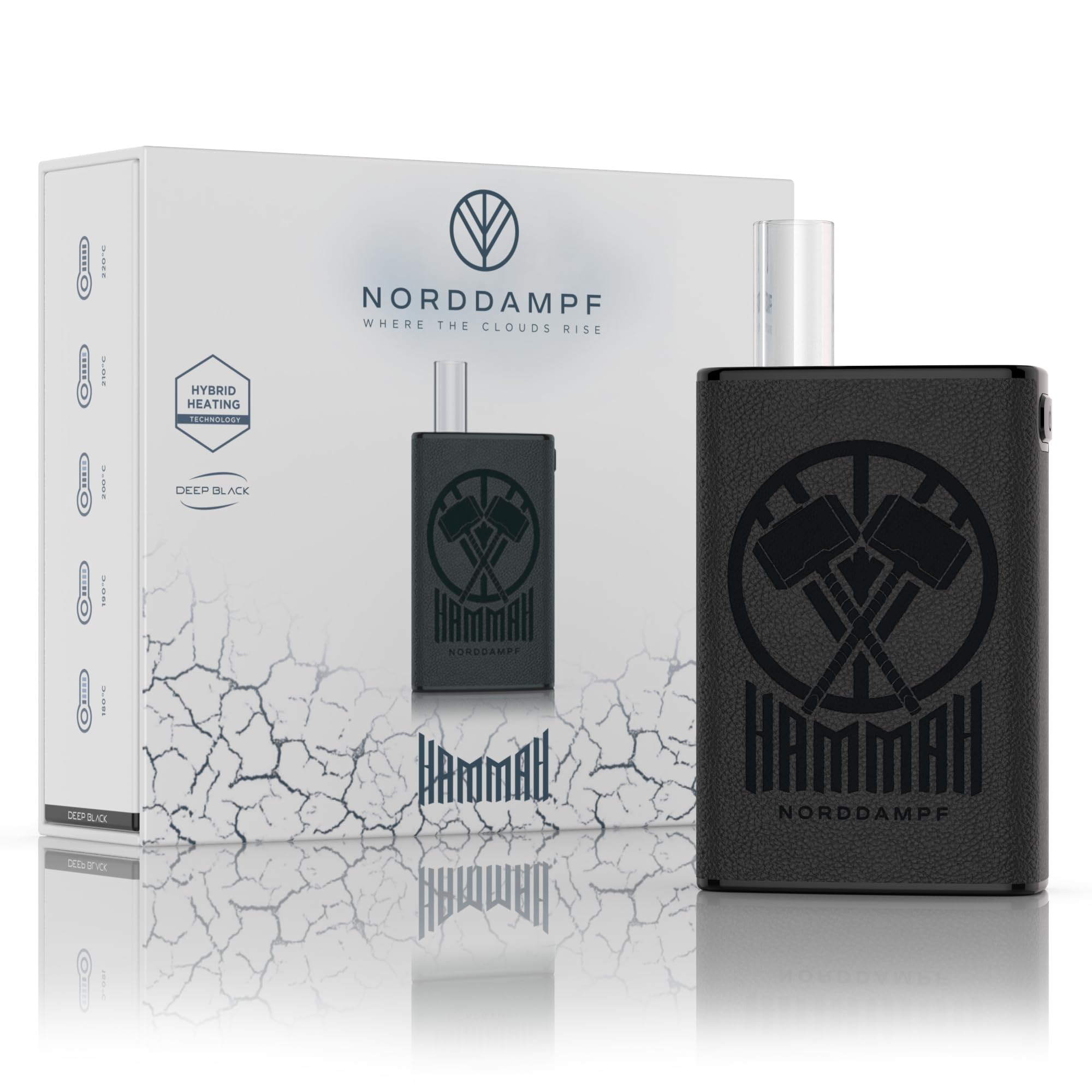 Norddampf Hammah Vaporisateur d'herbes | Vaporisateur compact de qualité supérieure pour herbes | Technologie de chauffage hybride | Batterie 1600 mAh | Temps de chauffe 30 secondes | Voie d'air