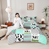 Vista 36 de Juego de edredón para niños, diseño de calavera de vaca, tamaño King, ropa de cama de madera de vaca para niños, niñas y hombres, decoración