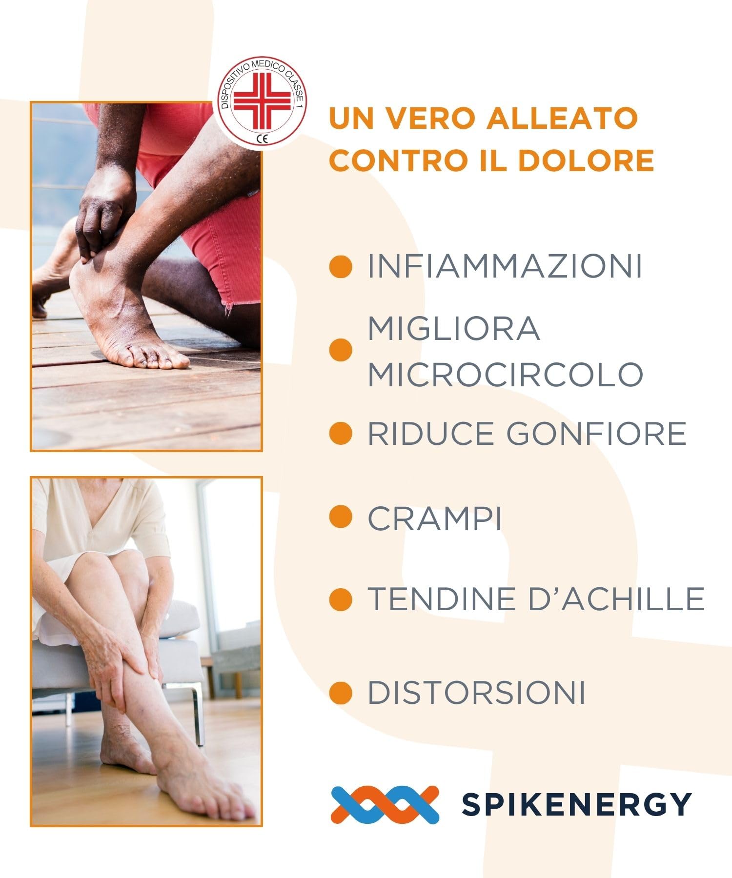 Gambaletti Donna Uomo Terapeutici Simile a Calze Compressione Graduata - Elettro Magnetoterapia, Calze Elastiche Per Vene Varicose, Dispositivo Medico Detraibile - Made In Italy