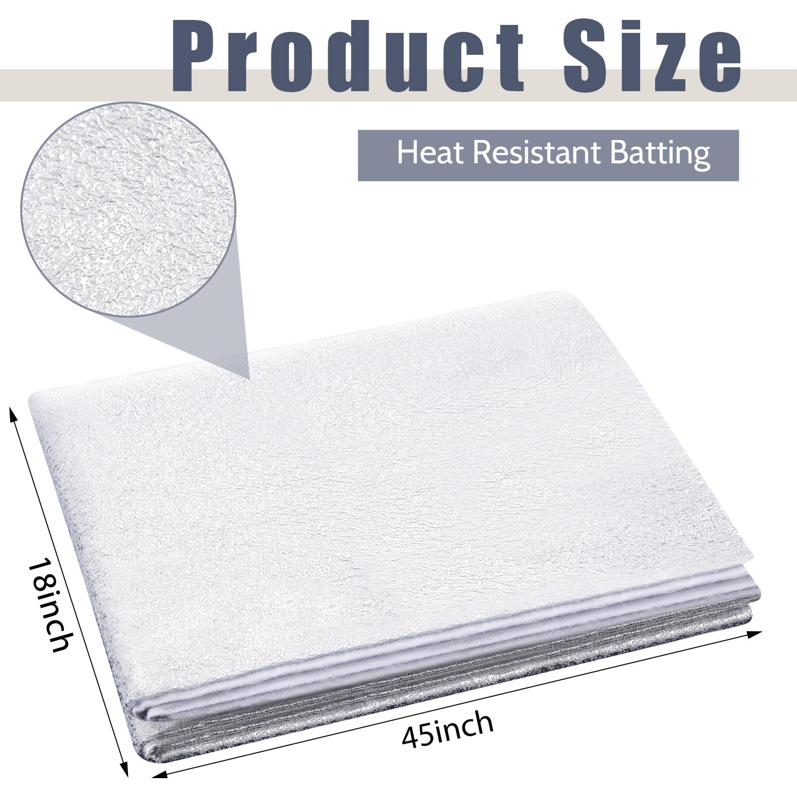 Treela 2 Pcs 45 x 18 Inch Heat Resistant Batting for Potholders Insulating Thermal Lining Batting for Potholders Heat Reflective Fabric