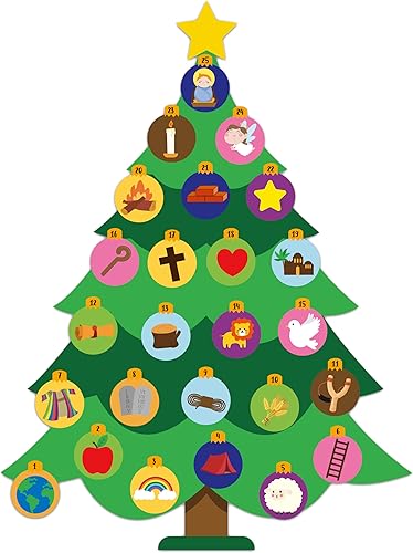 Haooryx Juego de 24 calcomanías de calendario de Adviento de Navidad de árbol de Jesse, kit de calcomanías cristianas religiosas de Adviento para disponible en Yaxa Guatemala