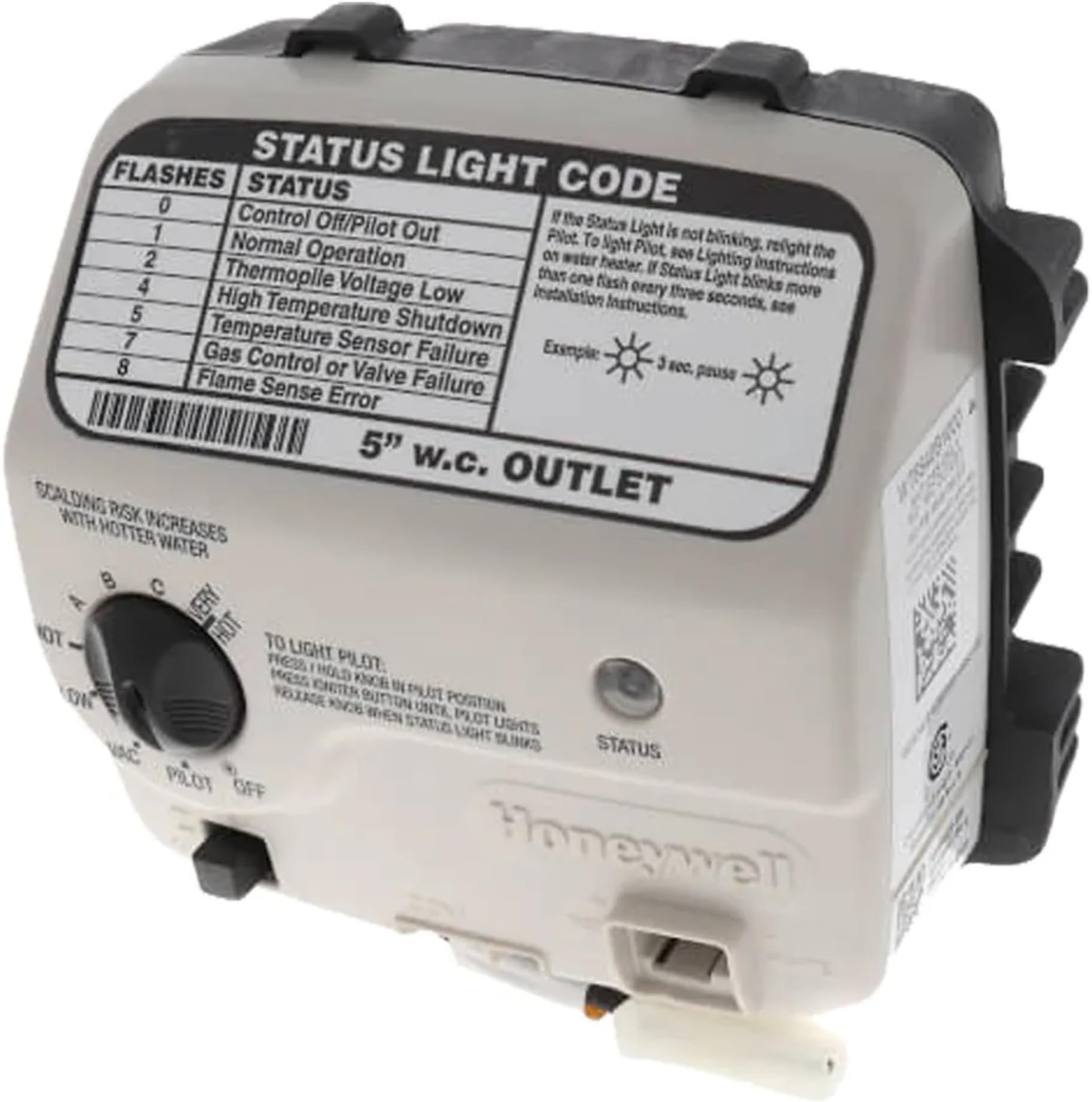 Reliance water heater gas control valve 100112336 trade number WT8840B 160 Degree F 1" Cavity made by Resideo