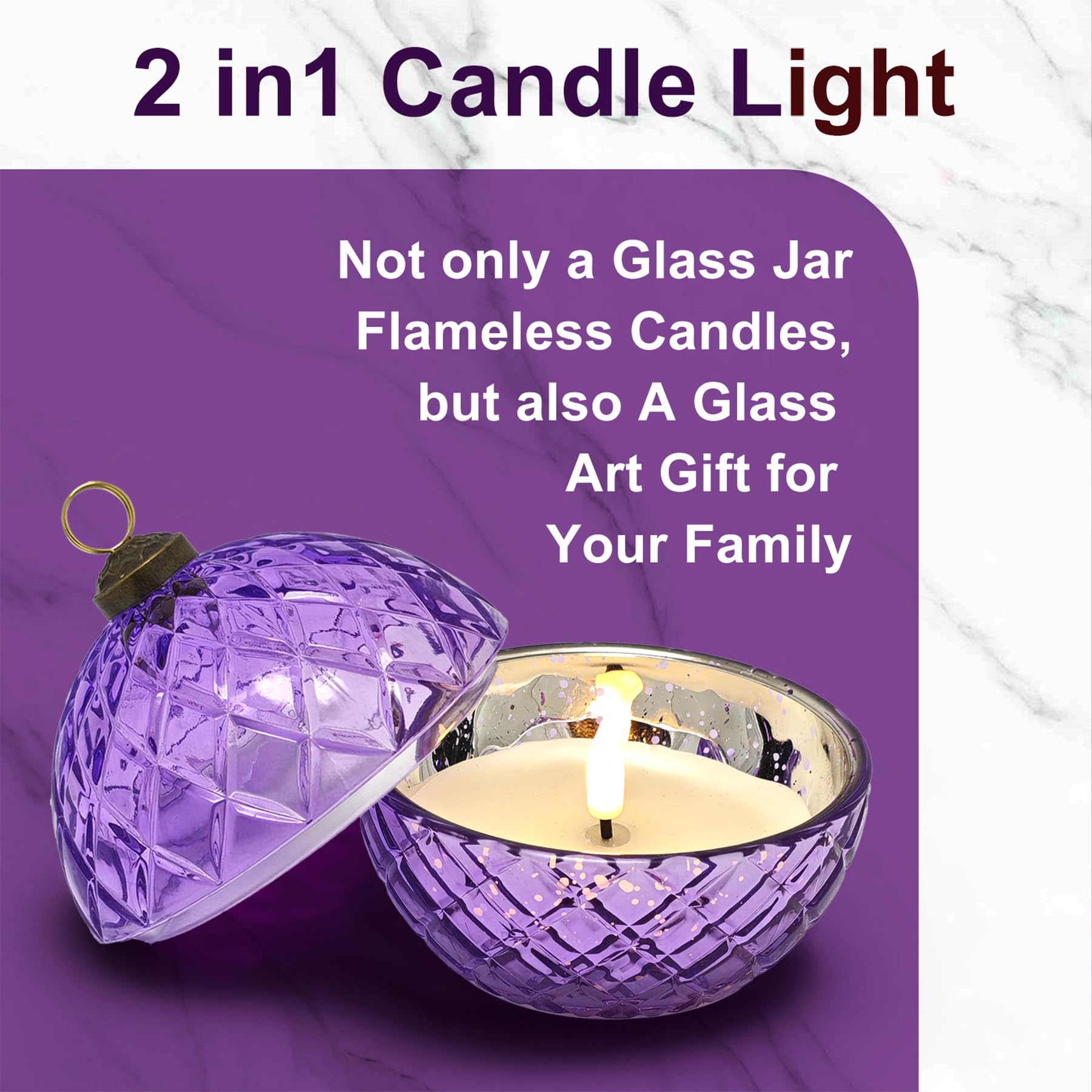 Candele LED senza fiamma in vetro a batteria, luci tremolanti per Halloween, Natale, decorazione della casa, perfette come regalo di compleanno per moglie, fidanzata, regalo di anniversario e
