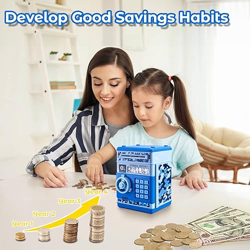 Miniatura 7 de LittleStar - Alcancía electrónica para niños y niñas, mini cajero automático electrónico para niños y bebés, caja de ahorro de dinero con