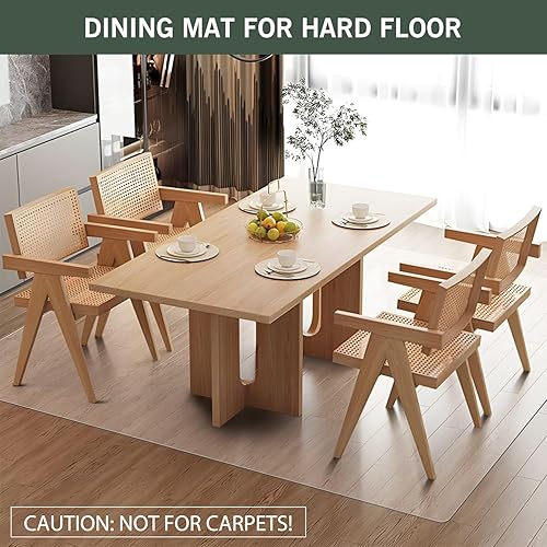 Miniatura 5 de tixpol Alfombra para sala de estar, alfombra transparente de 8 x 12 pies para comedor, antideslizante, impermeable, de vinilo, protector de suelo,