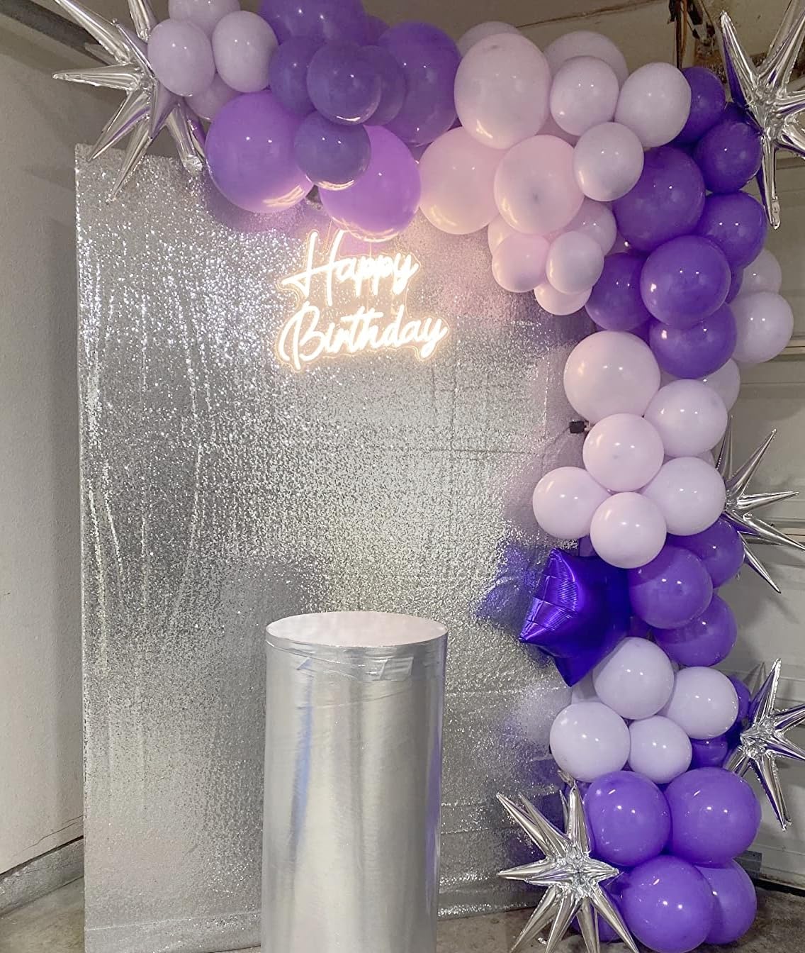 Sfondo Fotografico Argento Paillettes 4x7 Piedi - Per Matrimoni, Compleanni E Eventi - Cabina Fotografica Professionale - Foto 2