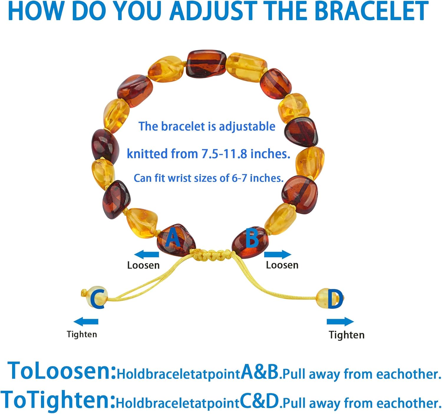 Baltic Amber raw Bracelet Gift Set -100% Certified and Authentic Premium Quality Raw Baltic Amber-True amber stone beads - Image 6