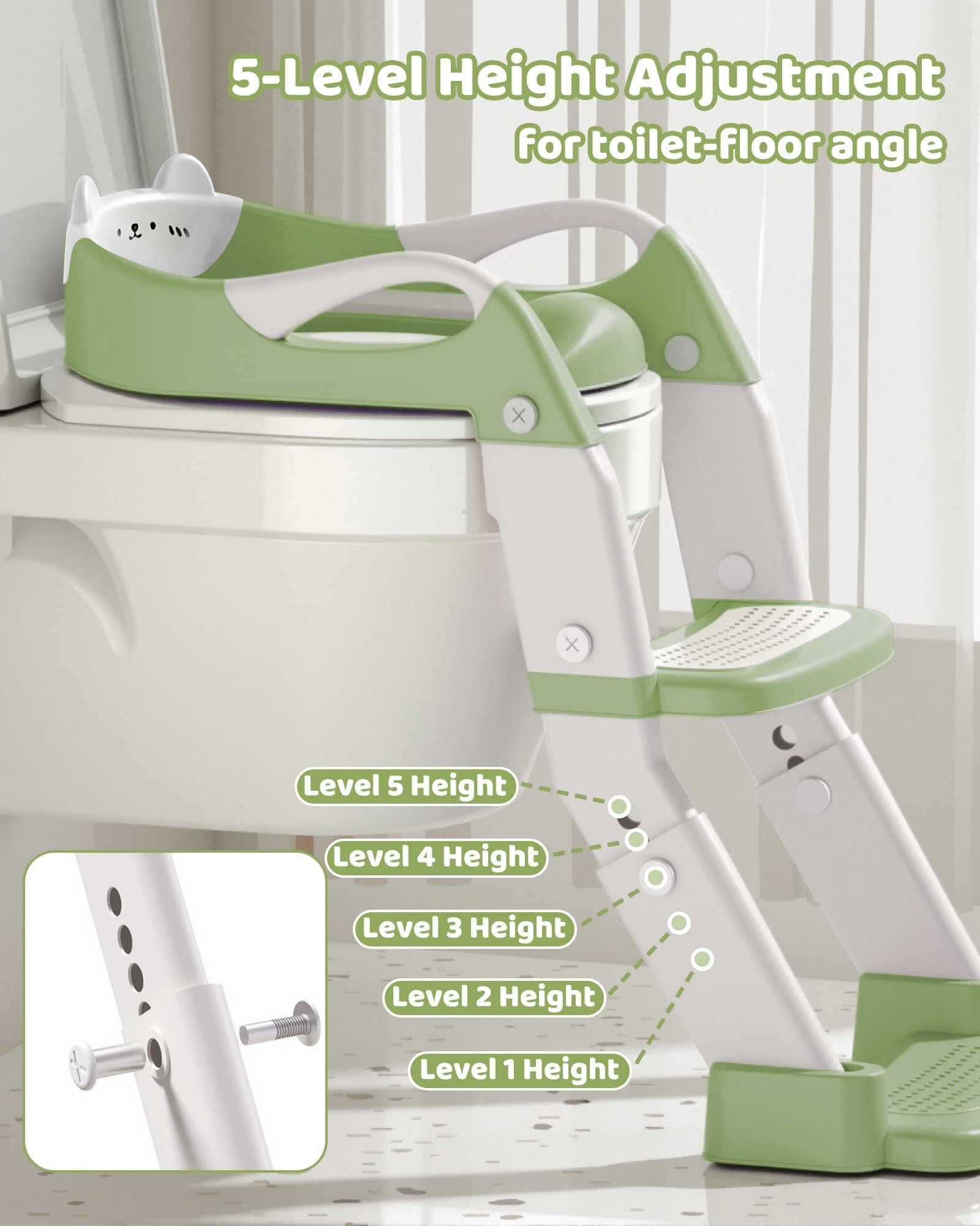 Adaptador WC Niños, Adaptador de Asiento de Inodoro Infantil 3 en 1, Antideslizante e Impermeable, con Protección Contra Salpicaduras, Asiento de Inodoro para Niños Para el Entrenamiento