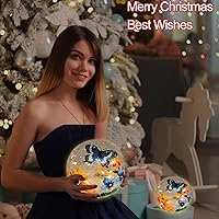 Vista 7 de Luz de bola de cristal agrietada, diseño floral, mariposa, luz nocturna, lámpara decorativa de mesa para interiores, decoración del hogar, Navidad