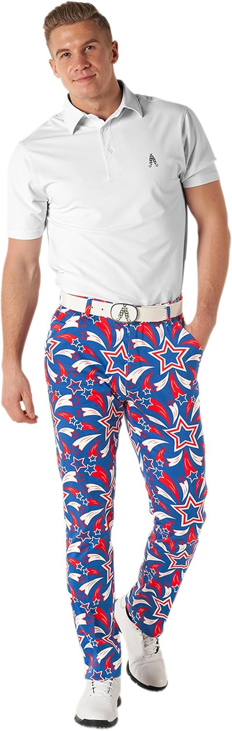 Royal & Awesome Mens Golf Pants, Golf Pants Men Relaxed Fit, Plaid Pants Men image 2