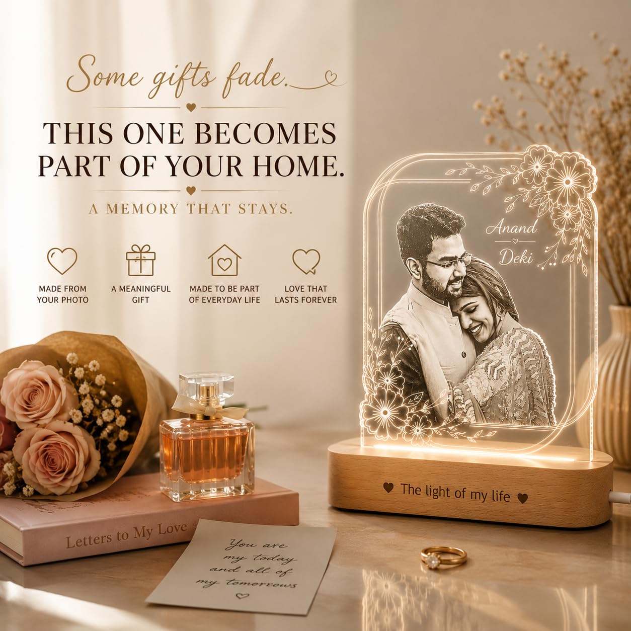 Personalized LED Photo Lamp - Romantic Gift for Couples -5
