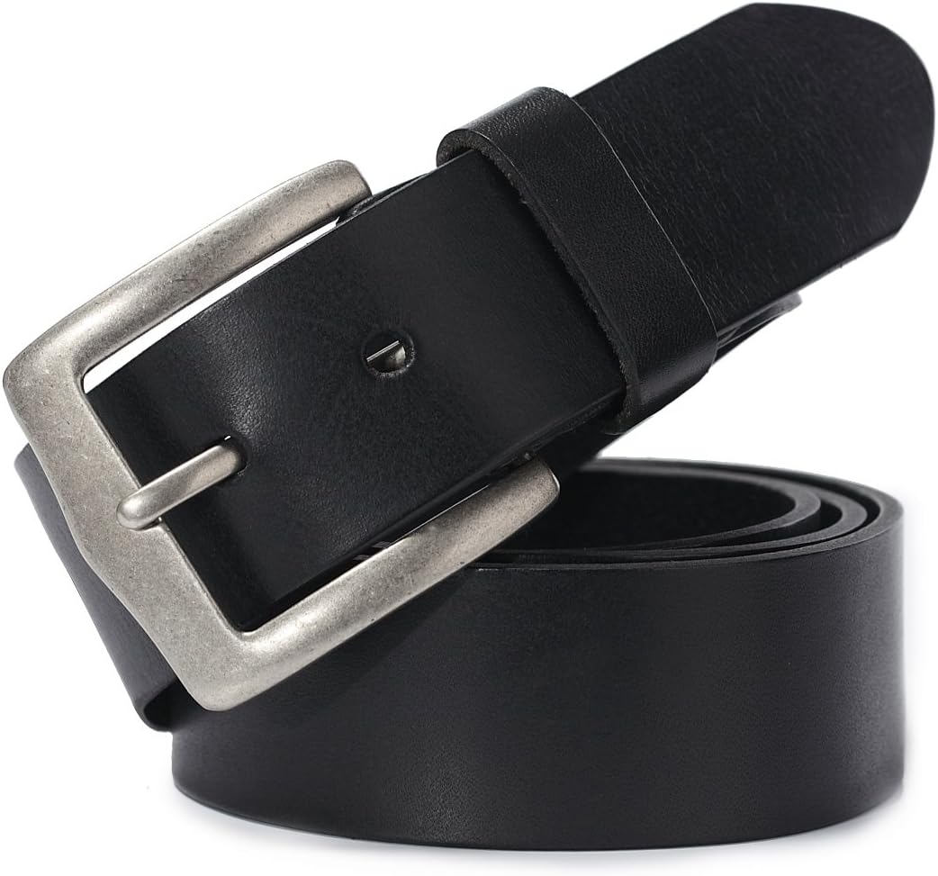 Besnovo Men Belt - Leather Belt for Men 1.5” Wide With Anti-Nickel Belt Buckle For Jean,Pant