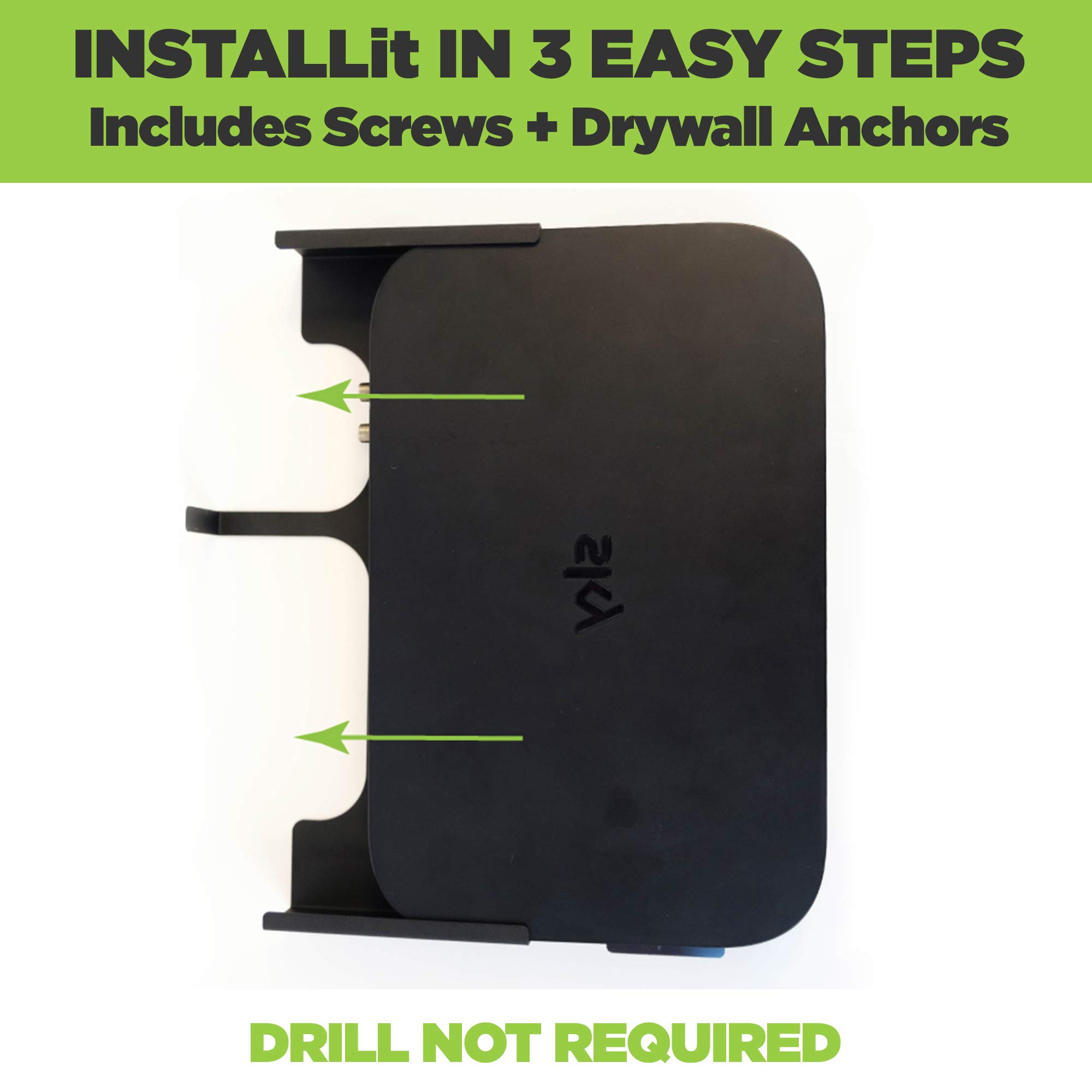 HIDEit Mounts Sky Q Wall Mount, Black Steel Wall Mounting Bracket for