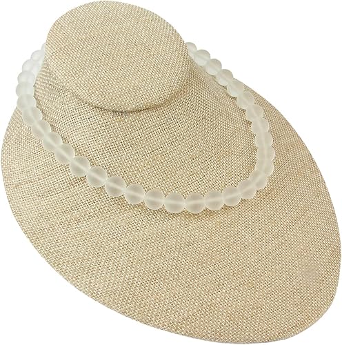 Miniatura 5 de MOOCA Juego de 2 piezas de collar de lino texturizado para exhibición de bustos, exhibición de joyas, collar, cadena de joyería, soporte de