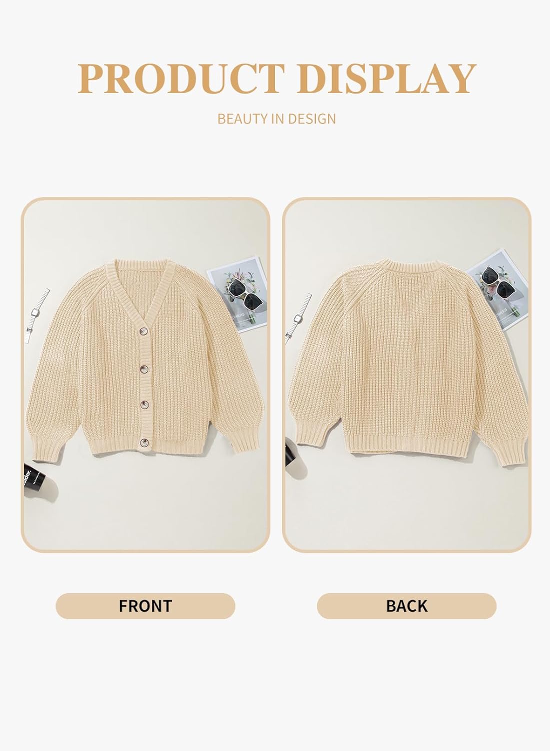 Eytino Womens Plus Size Cardigan Sweater Long Sleeve Button Down Chunky Knit Open Front Cardigans Outwear(1X-5X) - Image 4