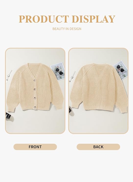 Eytino Womens Plus Size Cardigan Sweater | Long Sleeve Button Down Open Front Knit Outwear, Casual Loose Fit, 2026 Fall Fashion Daily Wear, 1X-5X