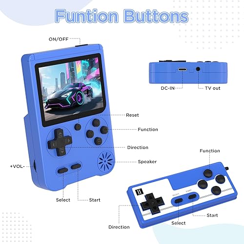 Miniatura 2 de Consola de juegos portátil, 500 juegos clásicos FC precargados, reproductor de juegos portátil con batería recargable de pantalla LCD de 3.0