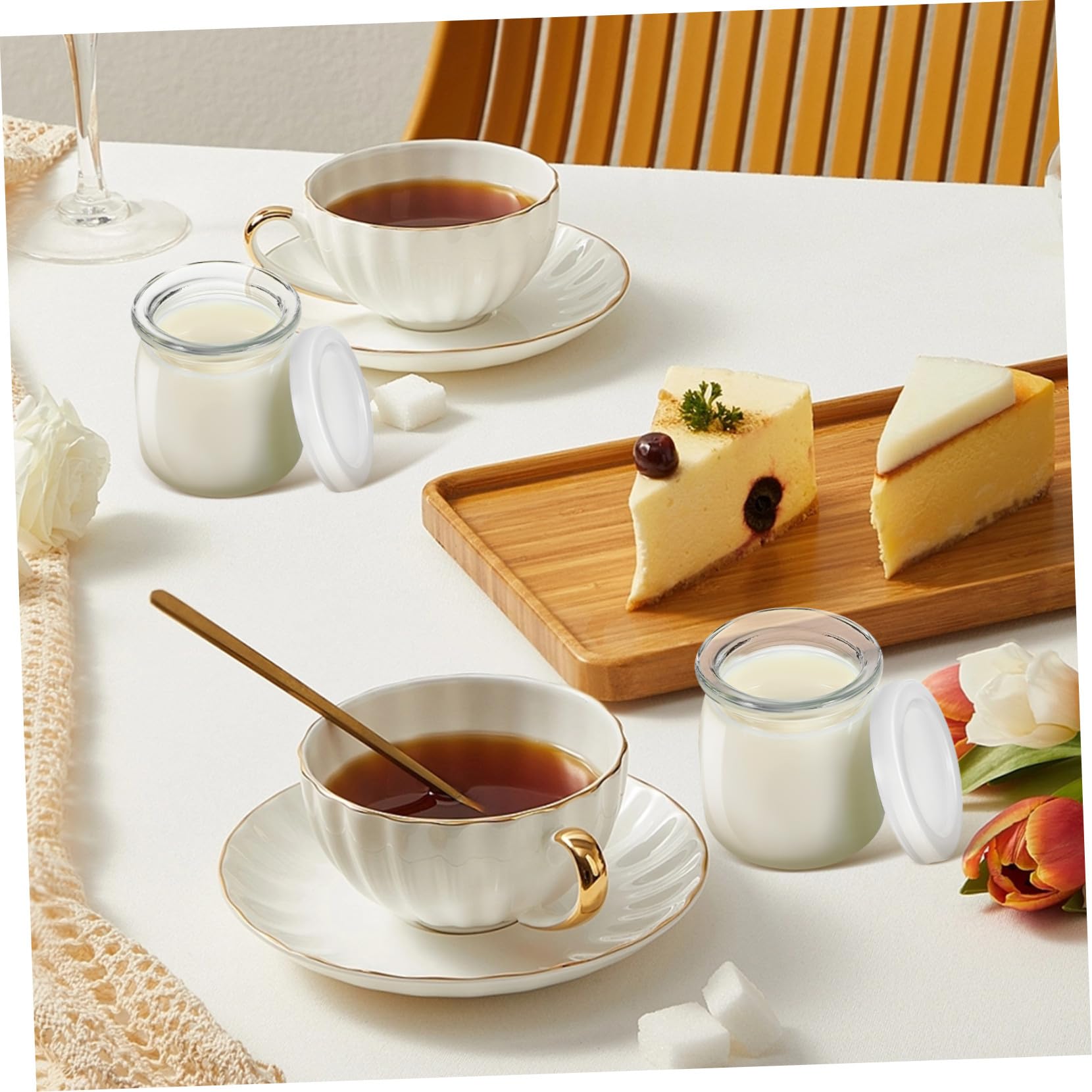 PRETYZOOM 12 Stück Teiliges Hitzebeständige Glas Joghurtgläser mit Deckel Kleine Mehrzweck Puddinggläser für Desserts Marmelade Honig Babybrei Sicher Praktisch Vielseitig Einsetzbar