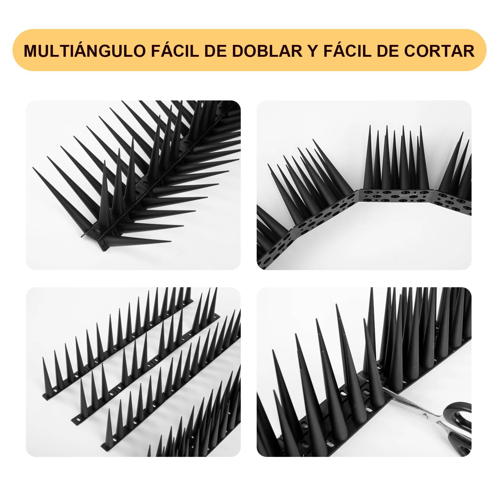 OFFO Pinchos Antipalomas, Pinchos para Palomas de 1.2m, Pinchos Palomas Exterior Resistente para Balcones, Techos, Jardines o Barreras Privadas, Antipalomas Negro