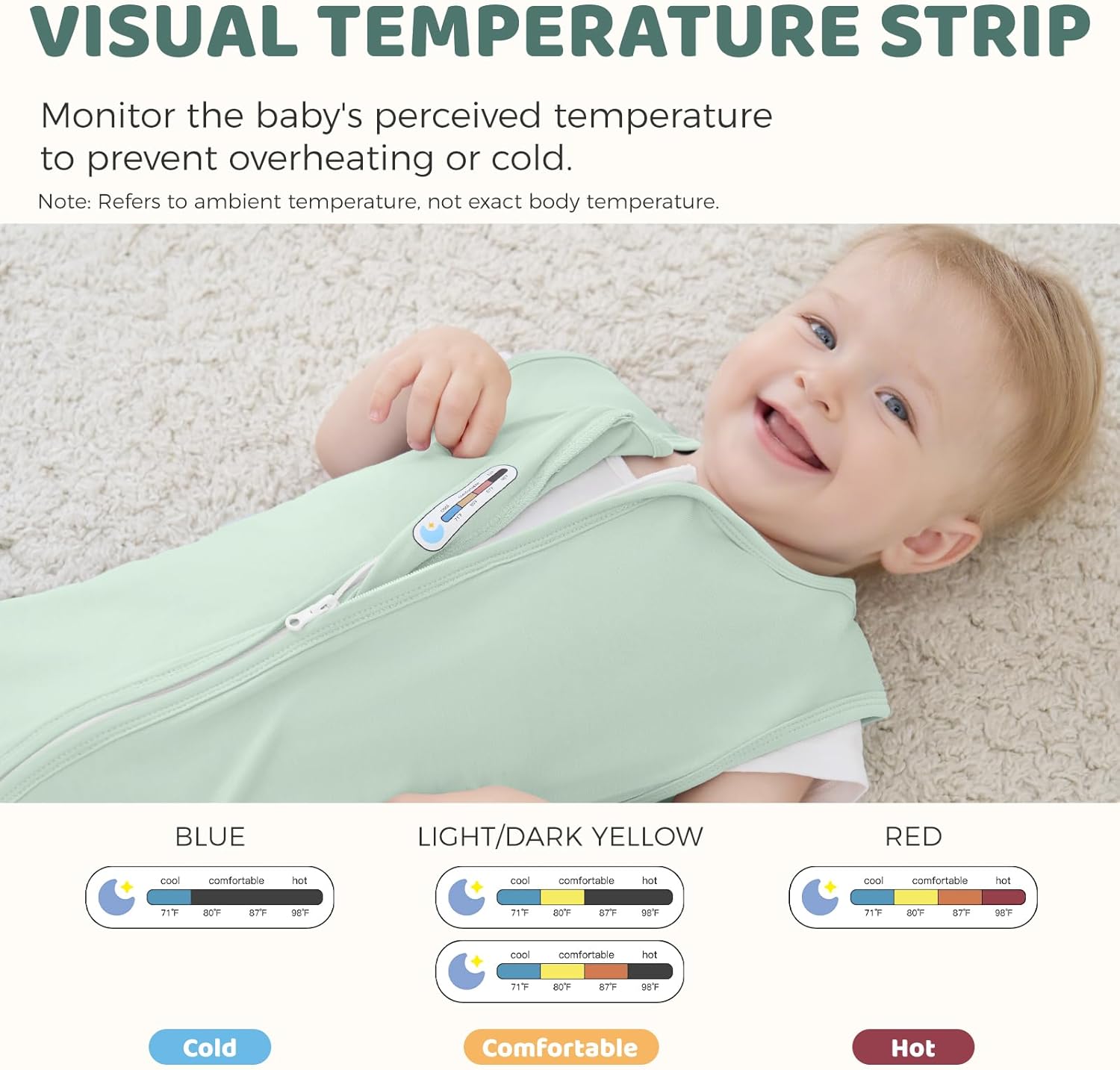 Viscose Made From Bamboo Baby Sleep Sack 0.5 TOG Wearable Blanket, Super Soft Sleeping Bag for Babies - Image 3