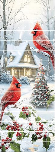 Miniatura 7 de PLIGREAT 15 tiras de calcomanías de Navidad para escaleras, despegar y pegar, calcomanías para escaleras de árbol de Navidad para escalones, 7.1 x