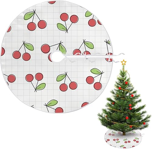 Red Cherries Cute Cartoon Tree Skirts 36 Inches Holiday Decorations Navidad Decoración Casa Ofertas Elfos De Navidad Nativity Christmas Tree