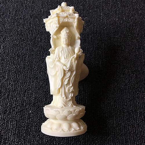 Miniatura 6 de Estatua de Buda pequeña, estatua de Buda Kuanyin-Amitabha-Ksitigarbha de tres lados para decoración de oficina en el hogar