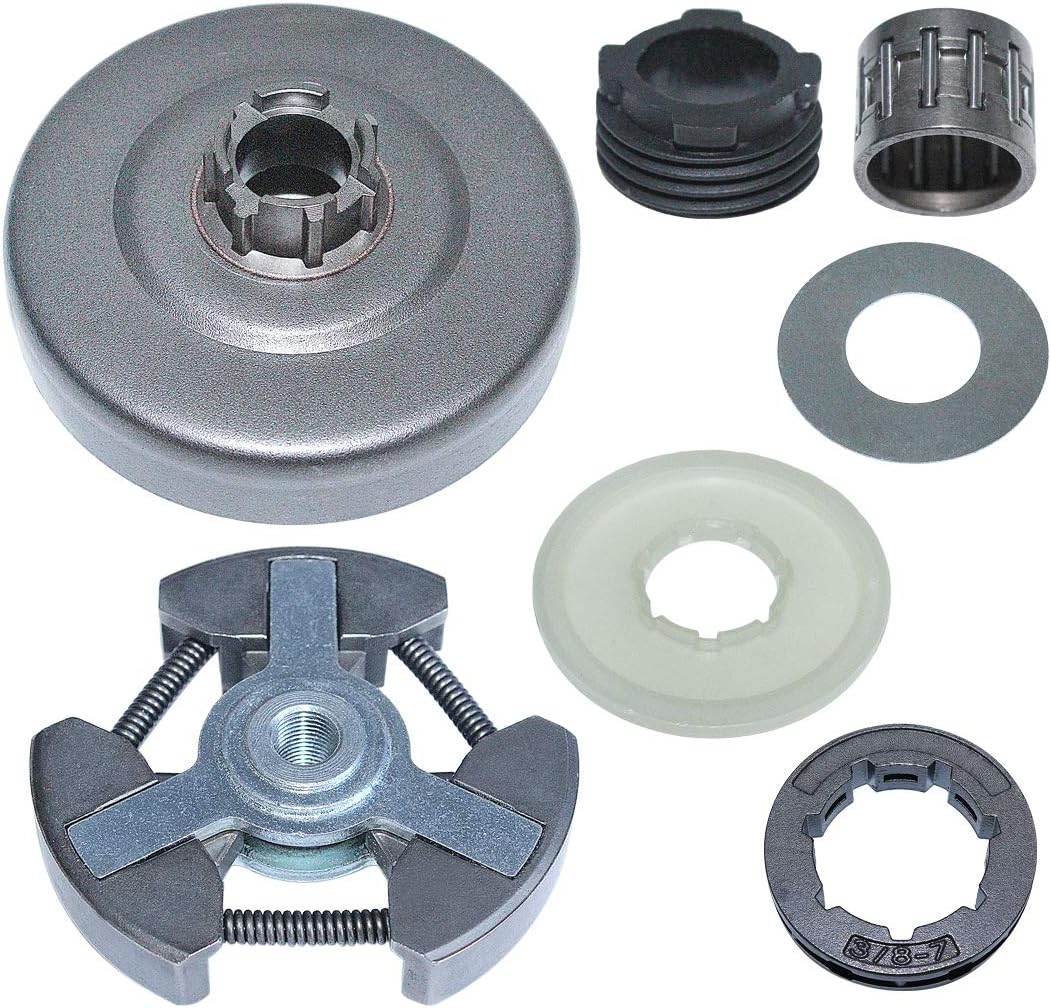 AUMEL 3/8" x7 Clutch Drum Rim Sprocket Worm Gear Washer Kit for Husqvarna 61 66 162 266 268 272 272XP Chainsaw Replace 501 83 15-04