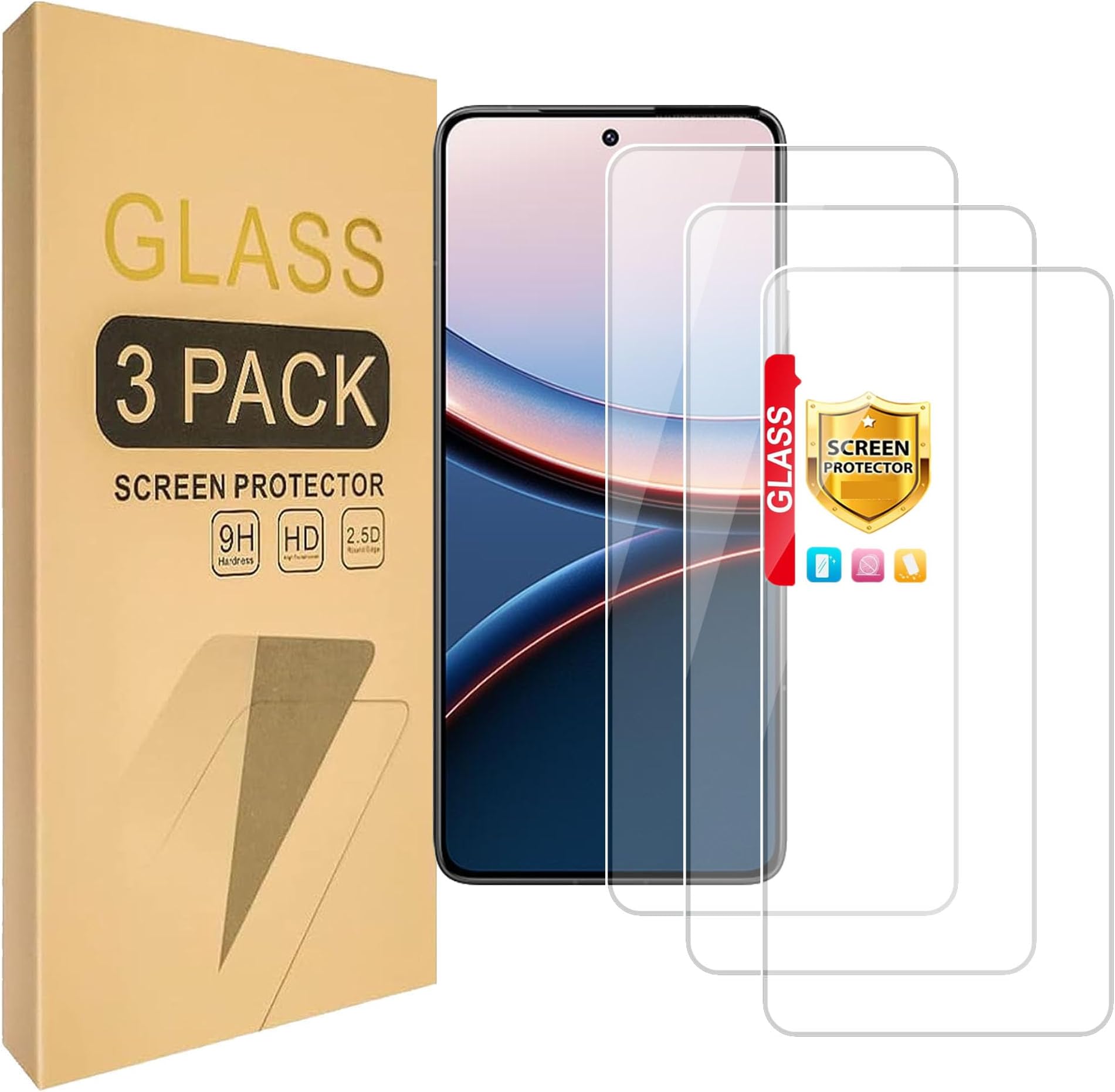(3 Pack) Compatible with ZTE Nubia Neo 3 GT 5G Screen Protector Tempered Glass，Case Friendly [Anti Scratch][Hardness 9H ][High definition]