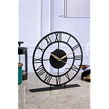 Muyika Roma Siyah Metal Masa  st  Saati 25x23cm Mms-m