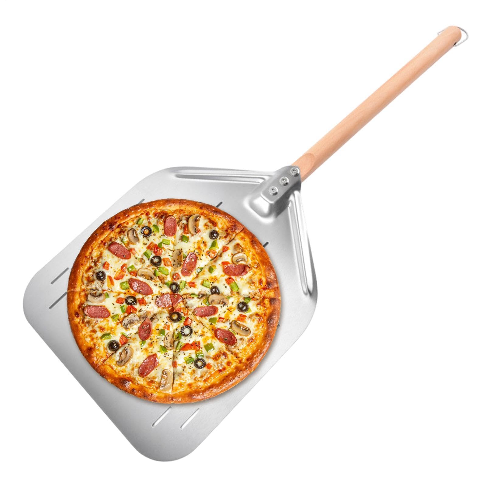 Perforowana łopatka do pizzy 30 cm perforowane narzędzie do obracania ze
