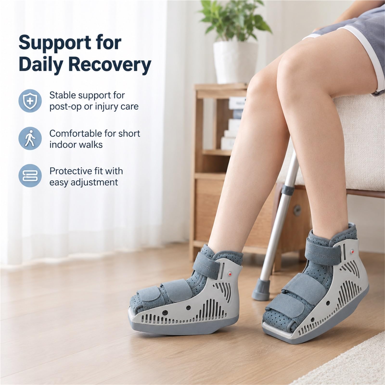 But Ortopedyczny Odciążający Przodostopie i Piętę po Operacji Haluksa Stabilizator Stopy na Złamanie Śródstopia i Palca But Marszowy z Regulacją Rozmiaru Lekki(Heel pressure relief,M)