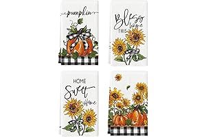 Artoid Mode Buffalo Plaid Thanksgiving Decor Towels