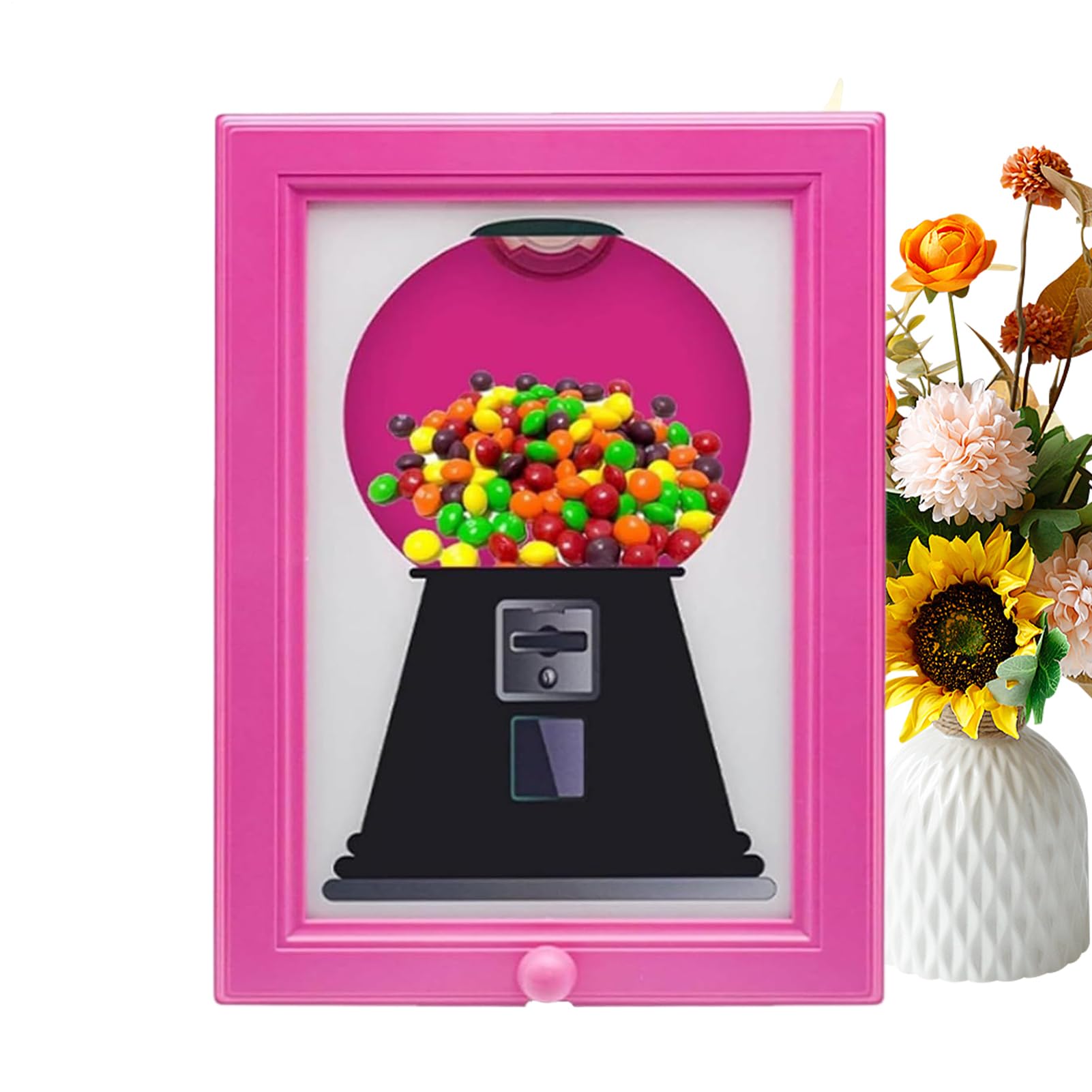 Generisch Handy-Candy Frame, Bilderrahmen Mit Süßigkeiten-Spender Für Kinder, Kreative Wandbilderrahmen-Dekorationen, Hängender Süßigkeitenspender & Kaugummi-Maschine Bilderrahmen