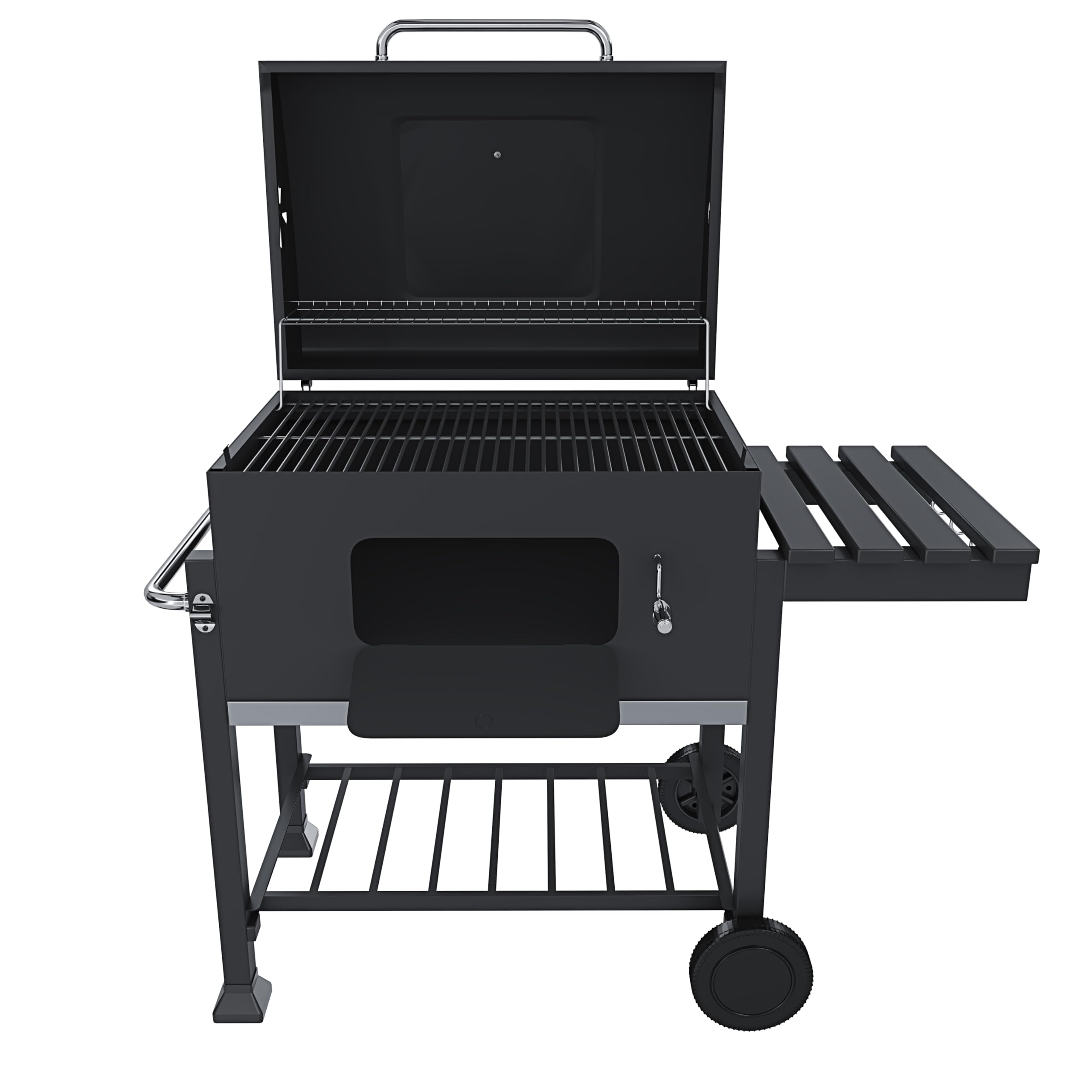 BRICOZONE Barbecue A Carbone In Acciaio Con Termometro Integrato Griglia Regolabile In Altezza