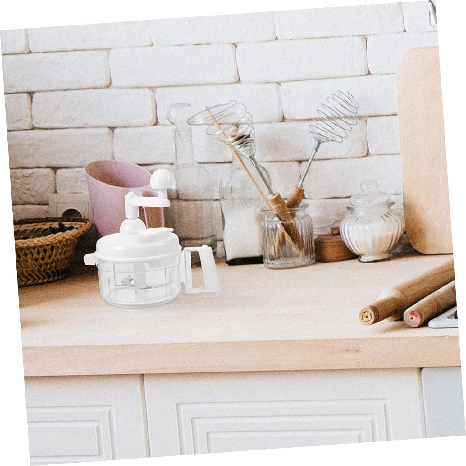 Cabilock Manual Food Processor Set Blade Hand-powered Vegetable Chopper Blender Food Maker Great for Boys and Girls Toddlers Random Color